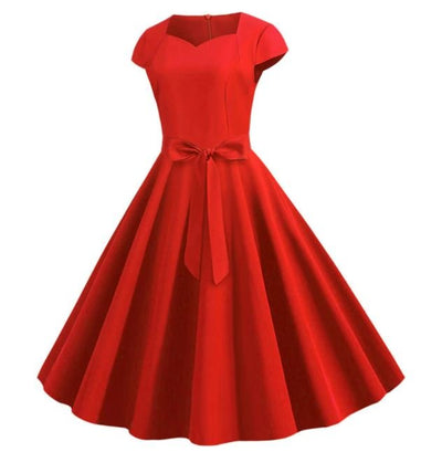 Robe Vintage Ceinture Rouge