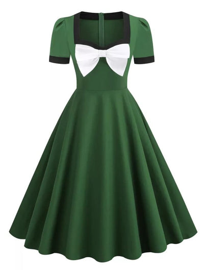 Robe Vintage Ceremonie Vert