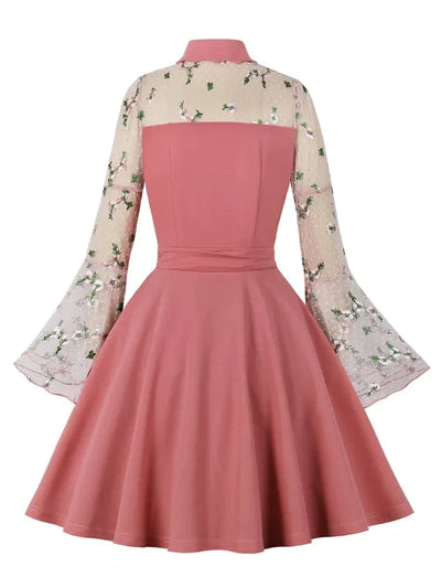 Robe Vintage Col Claudine Rose