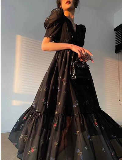 Robe Vintage Col V Noire