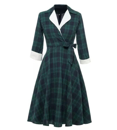Robe Vintage Fourrure Vert