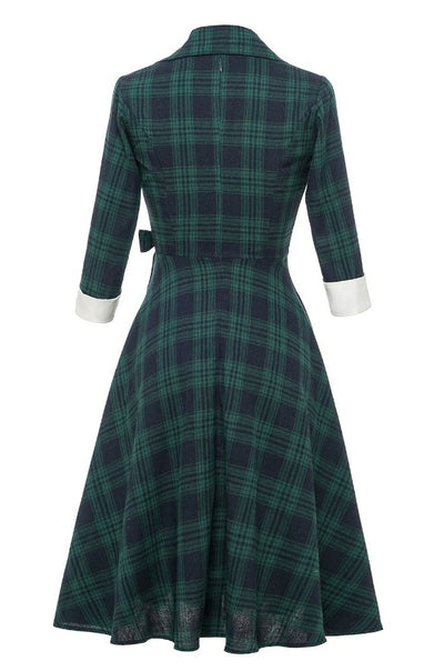 Robe Vintage Fourrure Vert