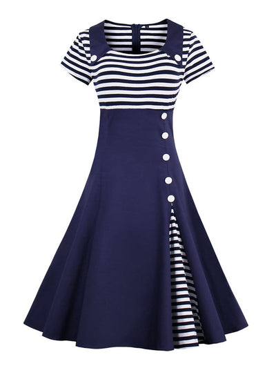 Robe Vintage Grande Taille Année 50 Bleu