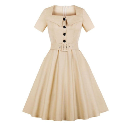 Robe Années 60 Audrey Hepburn Beige