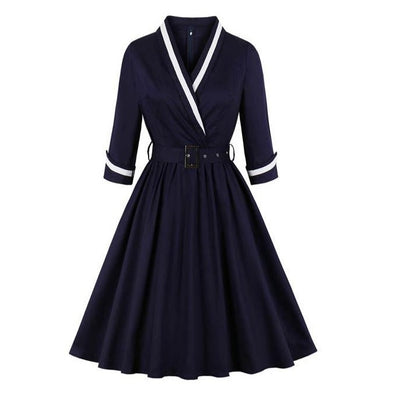 Robe Année 50 Grande Taille Bleue