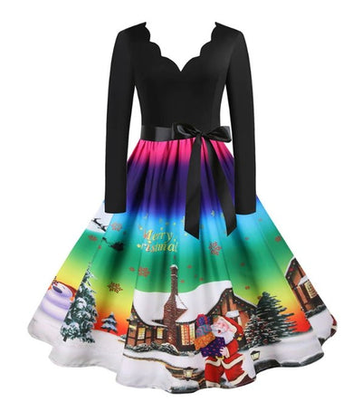 Robe Vintage Hiver Ciel Noel