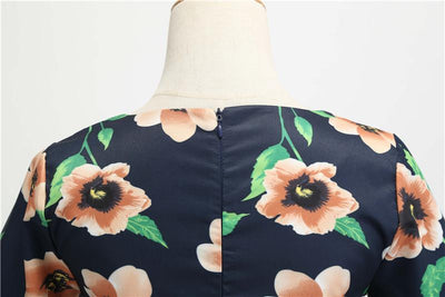 Robe Vintage Hiver Noire Fleurie