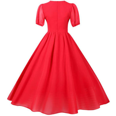 Robe Vintage Longue 50s Rouge