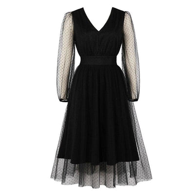 Robe Vintage Noire Points