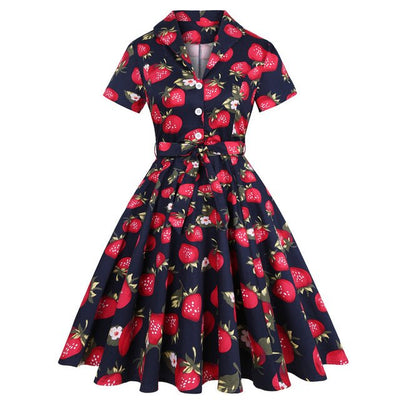 Robe Vintage Pin Up Fraises