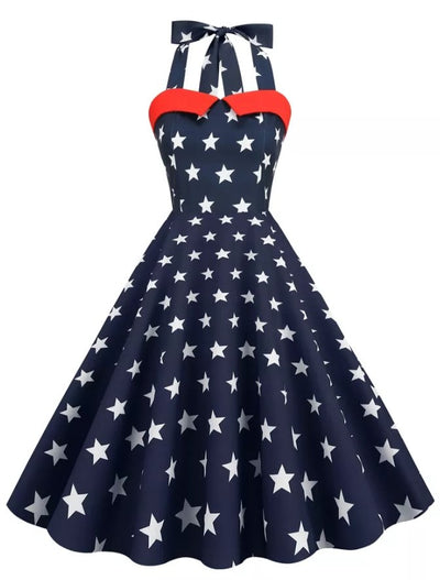 Robe Vintage Pin Up Imprimé USA