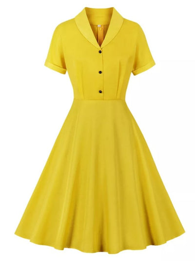 Robe Vintage Pin Up Jaune