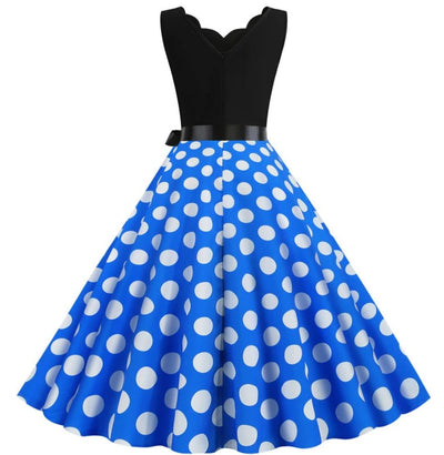 Robe Vintage Pin Up Pois Blancs