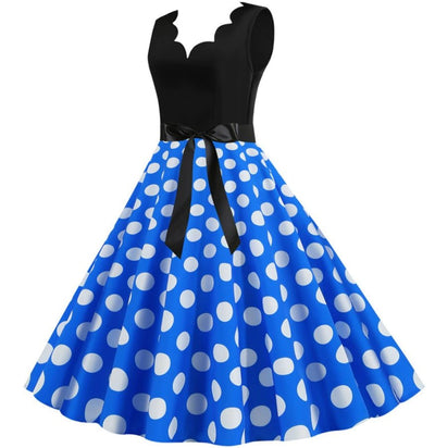 Robe Vintage Pin Up Pois Blancs
