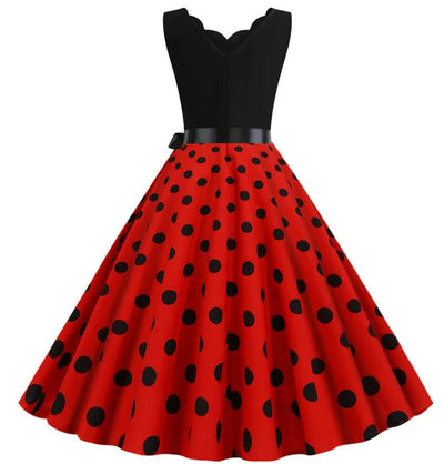 Robe Vintage Pin Up Pois Noirs