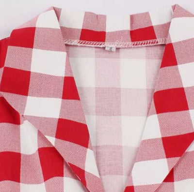 Robe Vintage Pin Up Quadrillée Rouge