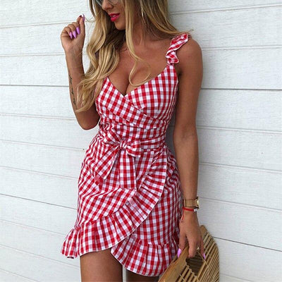 Robe Vintage Plage Rouge