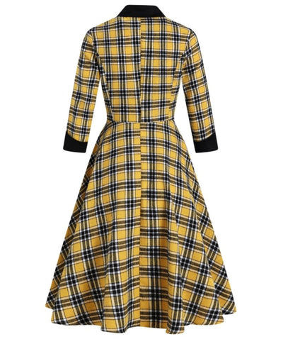 Robe Vintage Rayée Jaune et Noir