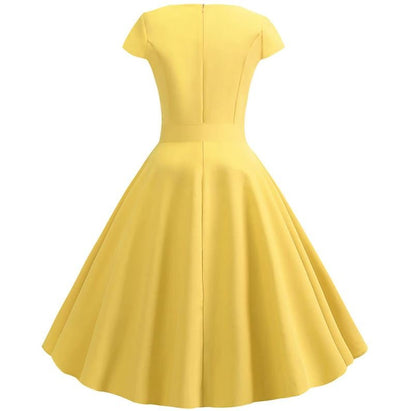 Robe Vintage Romantique Jaune
