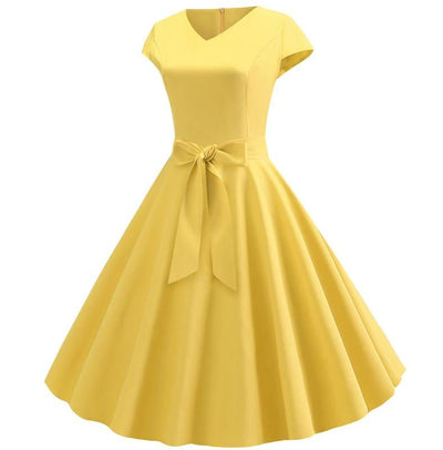 Robe Vintage Romantique Jaune