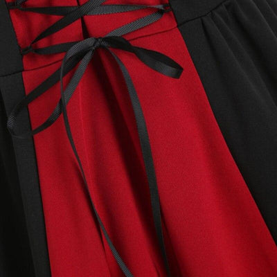 Robe Vintage Rouge et Noire Lacet
