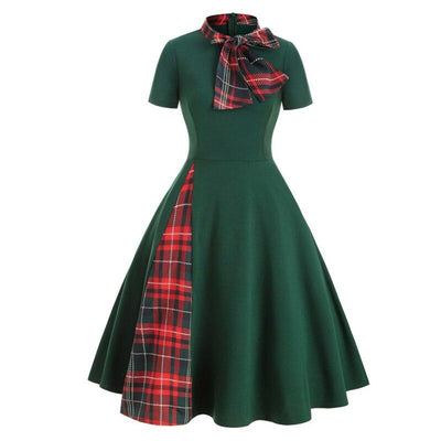 Robe Vintage Tartan Vert
