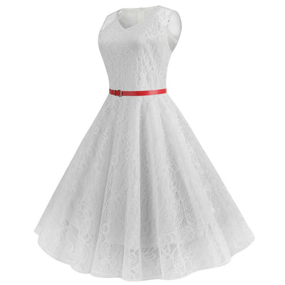 Robe Vintage Trapeze Blanc