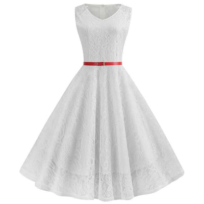 Robe Vintage Trapeze Blanc