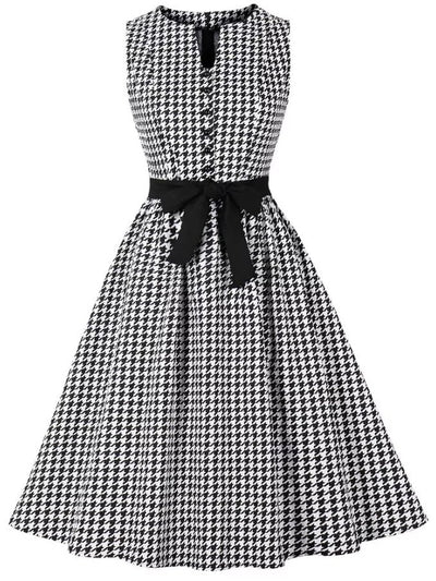 Robe Vintage Vichy Noire et Blanche