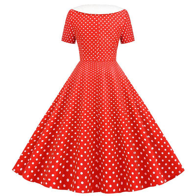 Robe Année 50 Rouge et Blanche