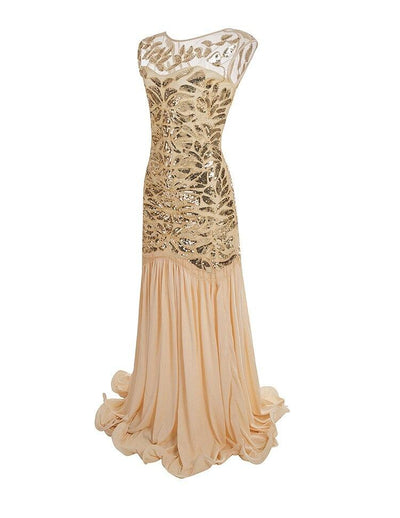 Robe Vintage Années 20 Flapper Beige