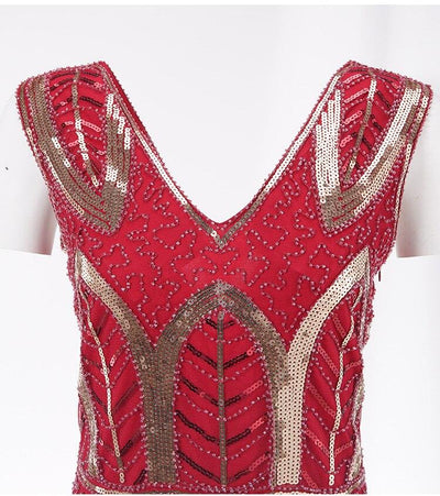 Robe Vintage Années 20 Gatsby Rouge