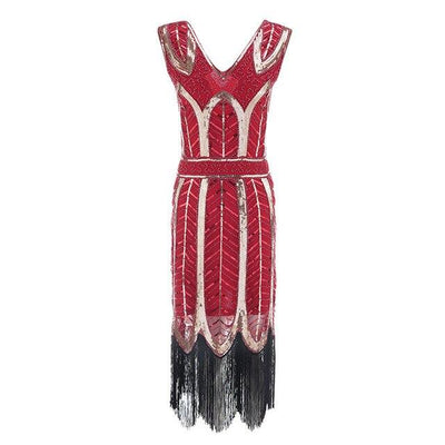 Robe Vintage Années 20 Gatsby Rouge