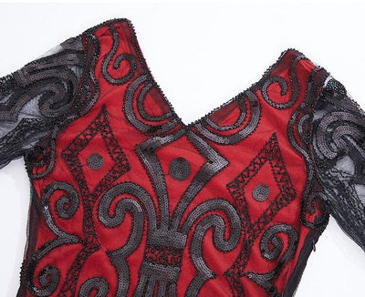 Robe Année 20 Dentelle Rouge