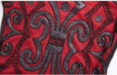 Robe Année 20 Dentelle Rouge