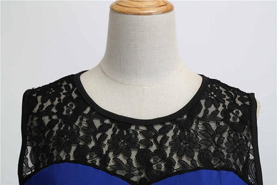 Robe Vintage Dentelle Bleu