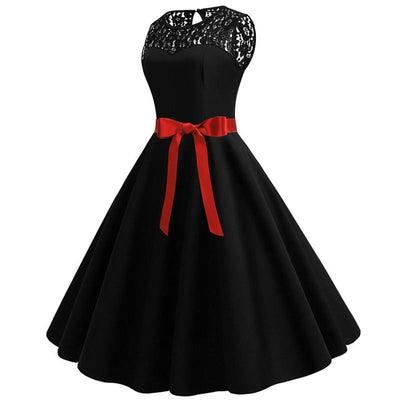 Robe Vintage Dentelle Noir