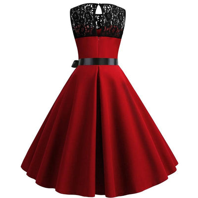 Robe Vintage Dentelle Rouge