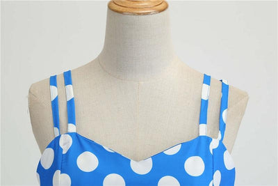 Robe Vintage Rockabilly Bleu Pois