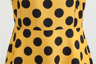 Robe Vintage Rockabilly Jaune Pois