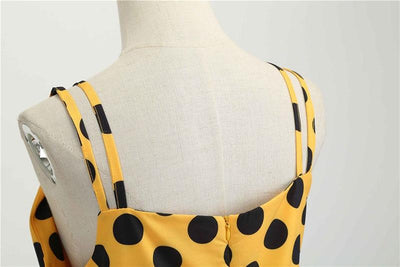 Robe Vintage Rockabilly Jaune Pois