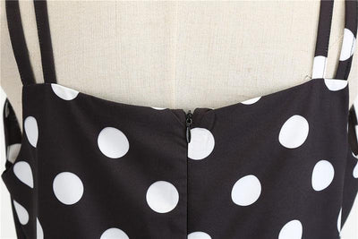 Robe Vintage Rockabilly Noir Pois Blancs
