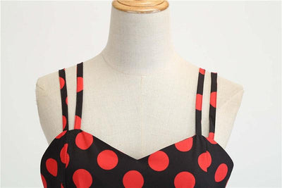 Robe Vintage Rockabilly Noir Pois Rouges