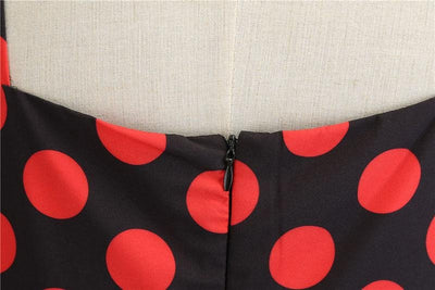 Robe Vintage Rockabilly Noir Pois Rouges