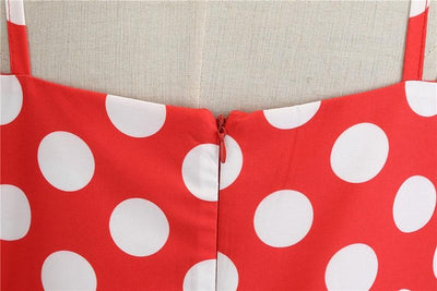 Robe Vintage Rockabilly Rouge Pois Blancs