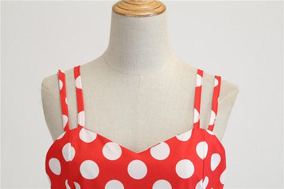 Robe Vintage Rockabilly Rouge Pois Blancs