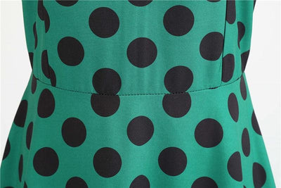Robe Vintage Rockabilly Vert pois