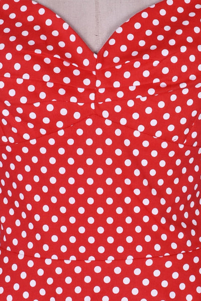 Robe Halter Rouge à pois années 50