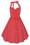 Robe Halter Rouge à pois années 50