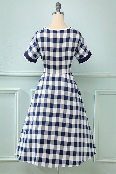 Robe Vintage à imprimé de Plaid